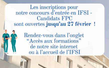 illustration Concours d'entrée en IFSI - Candidats FPC : ouverture des inscriptions 2026